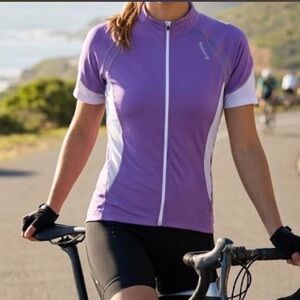Lavender and White Women's Cycling Jersey